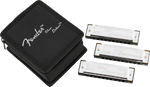 FENDER BLUES DELUXE HARMONICAS - 3 PACK WITH CASE