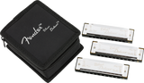 FENDER BLUES DELUXE HARMONICAS - 3 PACK WITH CASE