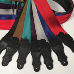 Franklin 2" Black Aviator Seat Belt Strap with Pebbled Glove Leather End Tab