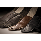 Franklin 2" Black Cotton Strap with Pebbled Black Glove Leather End Tab