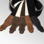 Franklin 2" Black Cotton Strap with Pebbled Black Glove Leather End Tab