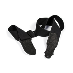 Franklin 2" Black Cotton Strap with Embossed Black Suede End Tab