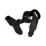 Franklin 2" Black Cotton Strap with Embossed Black Suede End Tab