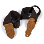 Franklin 2" Chocolate Cotton Strap with Embossed Caramel Suede End Tab