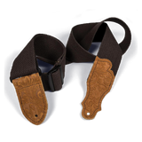 Franklin 2" Chocolate Cotton Strap with Embossed Caramel Suede End Tab