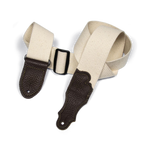 Franklin 2" Natural Cotton Strap with Pebbled Chocolate Glove Leather End Tab