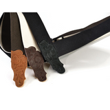 Franklin 2" Natural Cotton Strap with Embossed Chocolate Suede End Tab