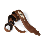 Franklin 3" Sculpted Ball Padded Cognac Leather with Cream Flame Insert & Concho