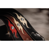 Franklin 3" Sculpted Ball Padded Cognac Leather with Cream Flame Insert & Concho