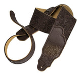 Franklin Embossed 2.5" Chocolate Suede with Pebbled Chocolate Glove Leather End