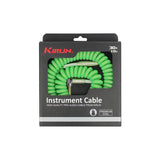 Kirlin IMK202GR 30ft Premium Coil Green Instrument Cable RA - Straight