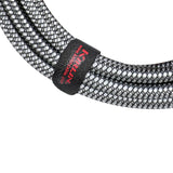 Kirlin IWCC202BK 10ft Black Entry Woven Instrument Cable RA - Straight with Chrome Ends [KIWCC202BK-10]