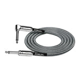 Kirlin IWCC202BK 10ft Black Entry Woven Instrument Cable RA - Straight with Chrome Ends [KIWCC202BK-10]