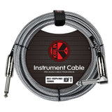 Kirlin IWCC202BK 10ft Black Entry Woven Instrument Cable RA - Straight with Chrome Ends [KIWCC202BK-10]