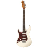Levinson Sceptre Ventana Std Double Cutaway Olympic White SSS w Indian Laurel Board Left Handed