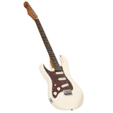 Levinson Sceptre Ventana Std Double Cutaway Olympic White SSS w Indian Laurel Board Left Handed