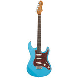 Levinson Sceptre Ventana Std Double Cutaway Sonic Blue SSS w Indian Laurel Board