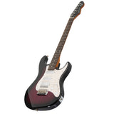 Levinson Sceptre Ventana Deluxe Double Cutaway HSS See Thru Misty Violet w Indian Laurel Board