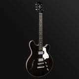 Pratley RBJ22 Double Cut Semi-Hollow Electric Humbucker Transparent Midnight Black [PRRBJ22-TMB]