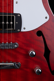Pratley Electric Semi-Hollow Cherry Red Single Cut SD Phat Cat P90 Set