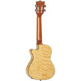 Tanglewood TWT29E Tiare Concert Tennessee Honey Gloss Quilted Maple Cutaway Ukulele w/Pick Up