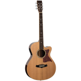 Tanglewood TW45RE Sundance Reserve All Solid Superfolk C/E Natural Cedar Top with Case