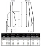 Vivo VILCC24 Lightweight 1/2 Size Cello Case