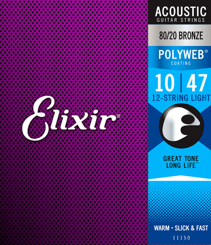 Elixir 11150 Polyweb 80/20   12 String Light 10-47