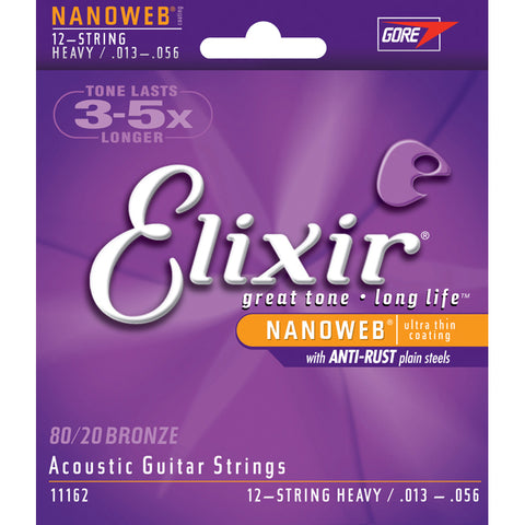 Elixir 11162 Nanoweb 80/20   12 String Heavy 13-56 ** Disc