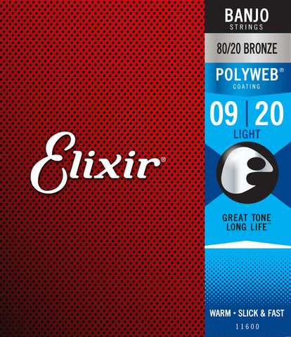 Elixir 11600 Polyweb Banjo   Light 9-20
