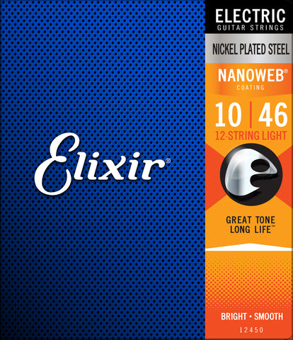 Elixir 12450 Nanoweb Electric 12 String Light 10-46