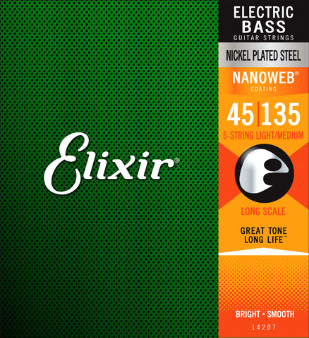 Elixir 14207 Nanoweb Bass Med Med-Light 45-135 5 String Nick