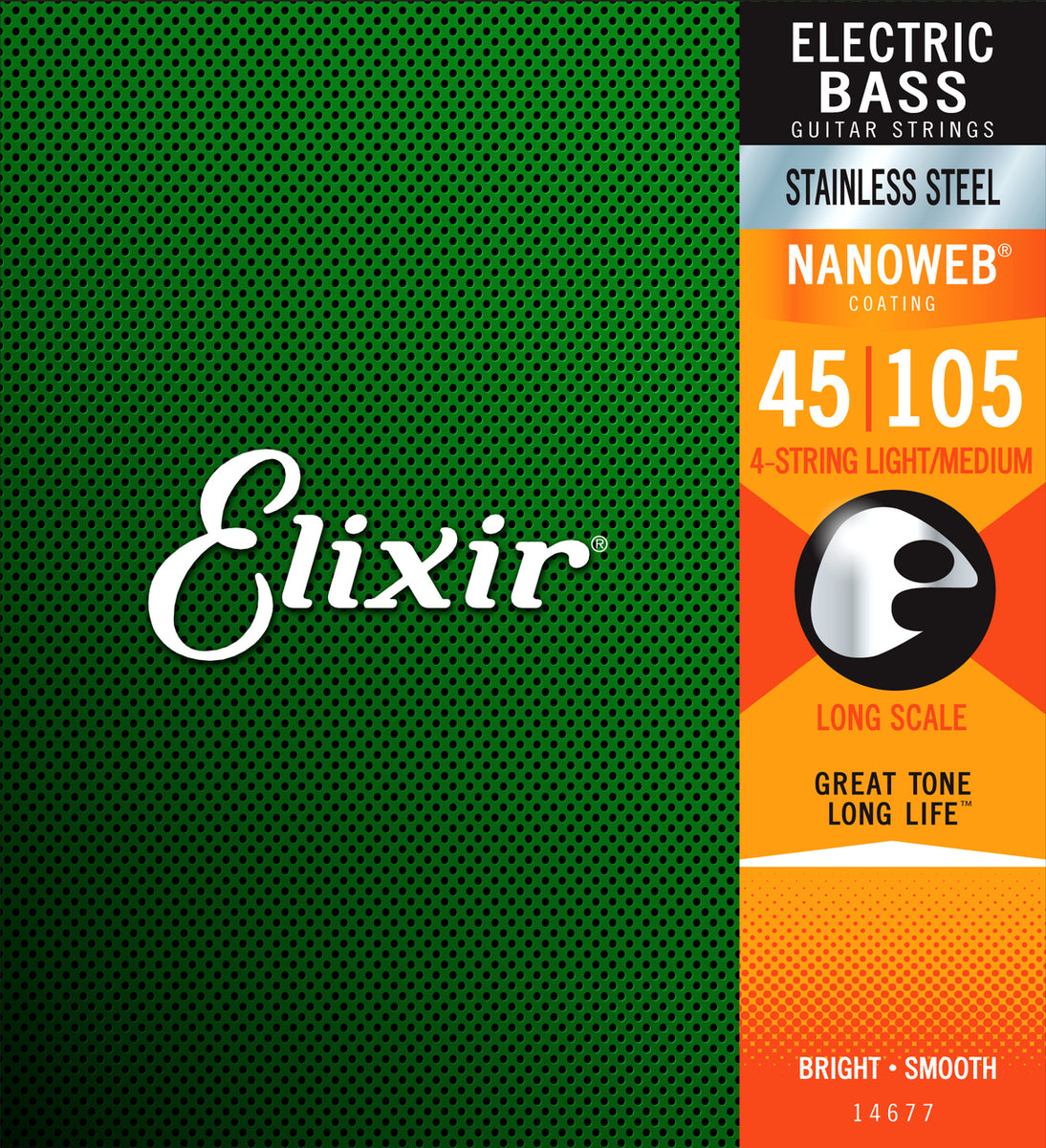 Elixir 14677 Nanoweb Bass Stainless Steel Medium 45-105 – All Music Direct