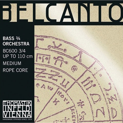 Thomastik BC600 Belcanto Bass Orchestra 3/4 String Set