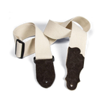 Franklin 2" Natural Cotton Strap with Embossed Chocolate Suede End Tab