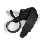 Franklin Embossed 2.5" Black Suede with Pebbled Black Glove Leather End