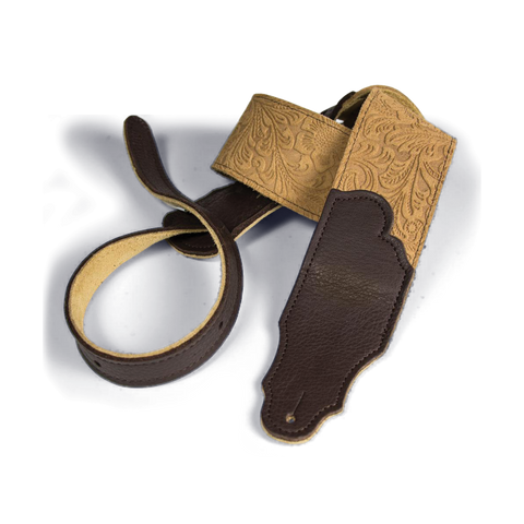 Franklin Embossed 2.5" Honey Suede with Pebbled Chocolate Glove Leather End
