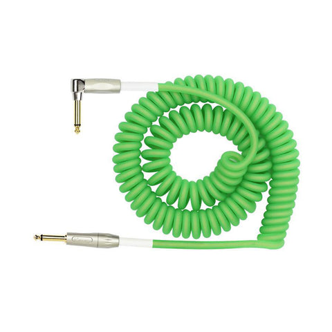 Kirlin IMK202GR 30ft Premium Coil Green Guitar Cable RA - Straight