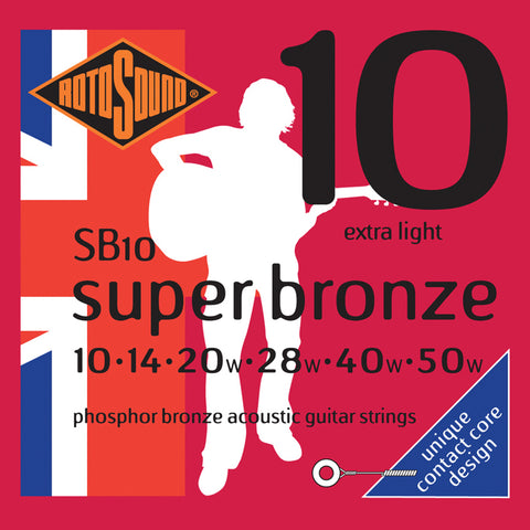 Rotosound SB10 Super Bronze Phosphor Bronze 10-50